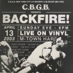 BACKFIRE! – LIVE AT CBGB (SPLATTER)