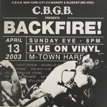 BACKFIRE! – LIVE AT CBGB (SPLATTER)